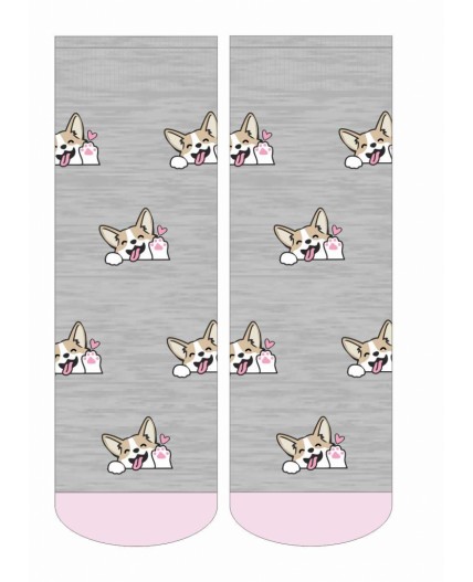 CLE Носки дет.С1581 16-18,18-20 викенд дев, меланж серый