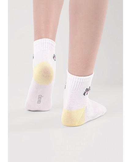 CLE Носки дет.С1585 20-22,22 викенд дев, белый/св.жёлтый