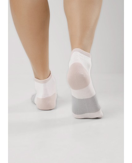 CLE Носки жен.Д5507 fashion база хл+эл, белый/св.серый