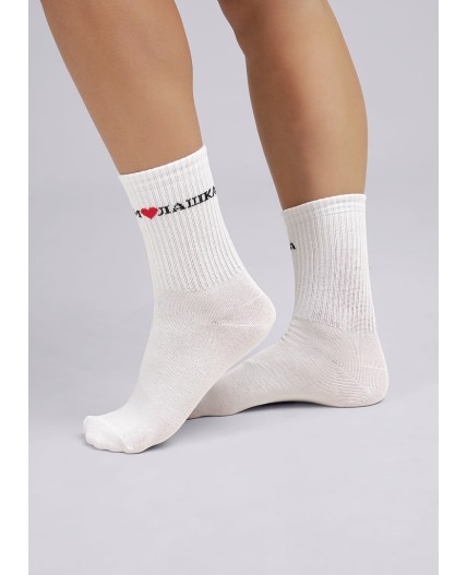 CLE Носки жен.Д5522 8 марта хл+эл, белый