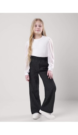 CLE Брюки дев. 753238огн школа, чёрный/белый