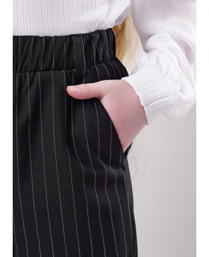 CLE Брюки дев. 753238огн школа, чёрный/белый