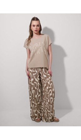 CLE Брюки жен. 256849/172ззн, св.коричневый/молочный