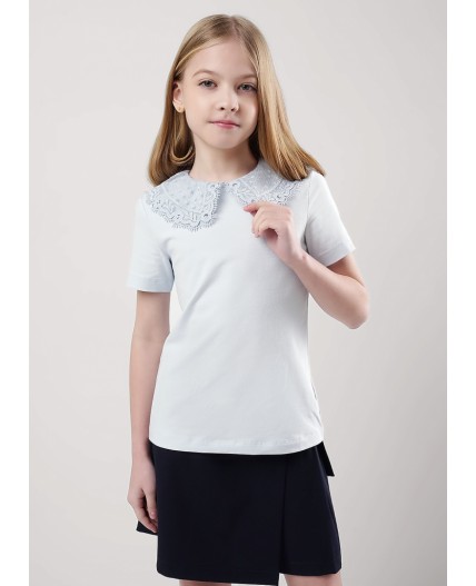 CLE Джемпер дев. 757088г школа, св.голубой