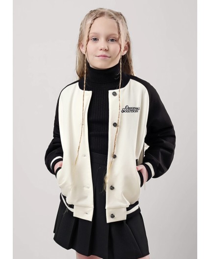 CLE Куртка дев. 757107у школа, молочный