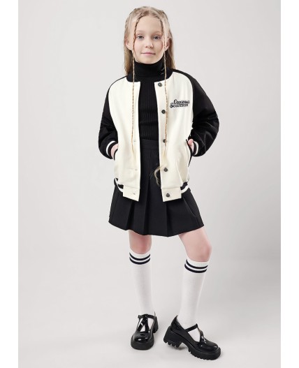 CLE Куртка дев. 757107у школа, молочный