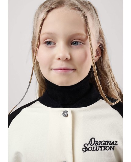 CLE Куртка дев. 757107у школа, молочный
