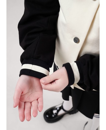 CLE Куртка дев. 757107у школа, молочный