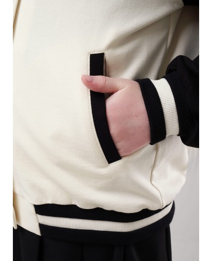 CLE Куртка дев. 757107у школа, молочный