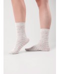 CLE Носки жен.Д5569 игровые хл+эл, меланж св.серый
