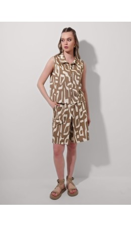 CLE Шорты жен. 256842/172ззн, св.коричневый/молочный