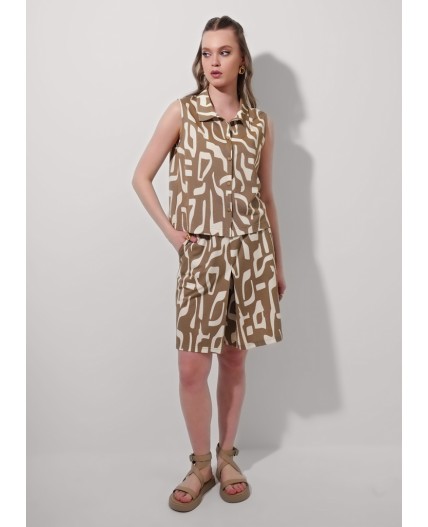 CLE Шорты жен. 256842/172ззн, св.коричневый/молочный