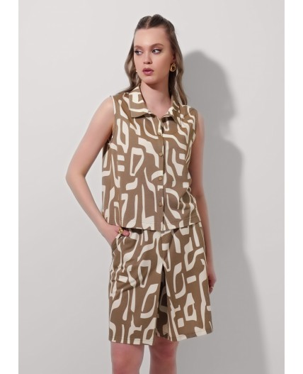 CLE Шорты жен. 256842/172ззн, св.коричневый/молочный