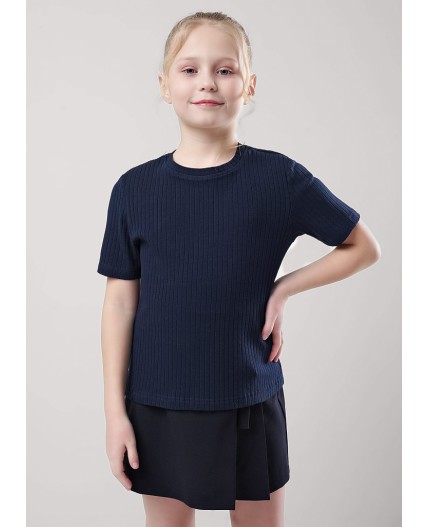 CLE Футболка дев. 756647шл школа, т.синий