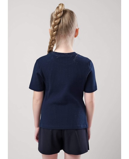 CLE Футболка дев. 756647шл школа, т.синий