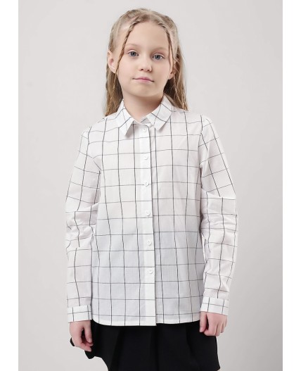 CLE Блузка дев. 753036ппн школа, белый/чёрный