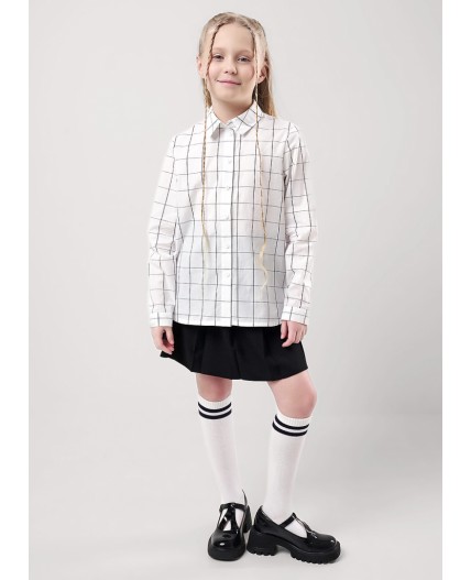 CLE Блузка дев. 753036ппн школа, белый/чёрный