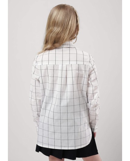 CLE Блузка дев. 753036ппн школа, белый/чёрный