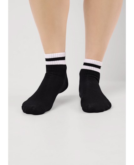 CLE Носки дет.С15800 18-20 школа хл+эл, чёрный