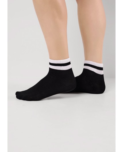 CLE Носки дет.С15800 18-20 школа хл+эл, чёрный