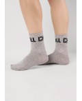 CLE Носки дет.С15802 18-20 школа хл+эл, меланж серый