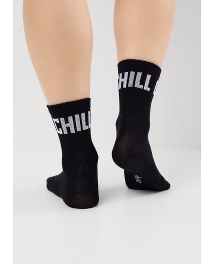 CLE Носки дет.С15802 20-22,22 школа хл+эл, чёрный