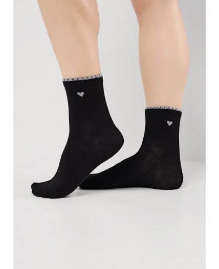 CLE Носки дет.С15808 18-20 школа хл+эл, чёрный