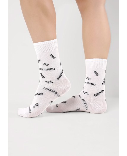 CLE Носки дет.С15810 18-20 школа хл+эл, белый