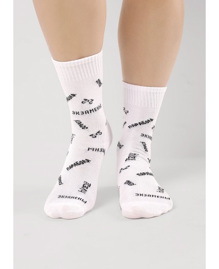 CLE Носки дет.С15810 18-20 школа хл+эл, белый