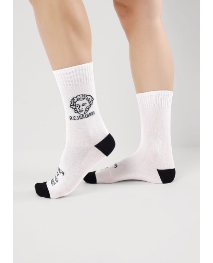 CLE Носки дет.С15813 20-22,22 школа хл+эл, белый
