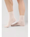 CLE Носки дет.С15816 18-20 школа хл+эл, меланж св.бежевый