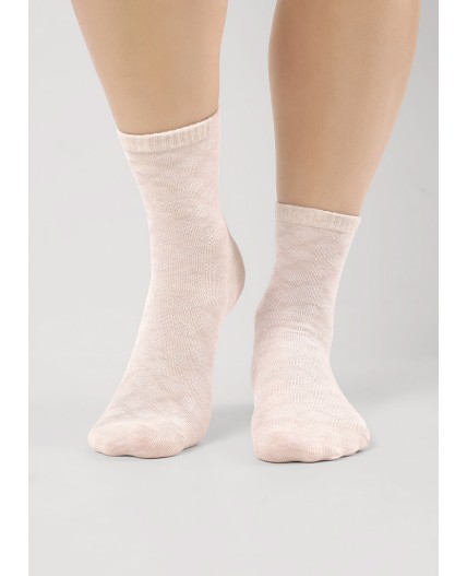 CLE Носки дет.С15816 20-22,22 школа хл+эл, меланж св.бежевый