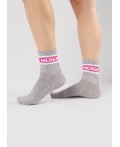 CLE Носки дет.С15819 18-20 школа хл+эл, меланж св.серый