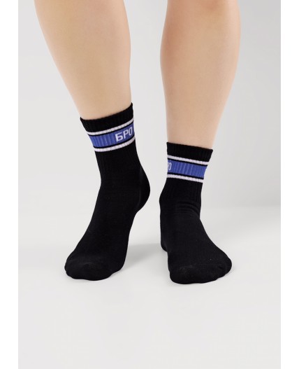 CLE Носки дет.С15820 20-22,22 школа хл+эл, чёрный