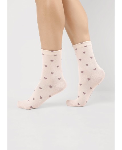 CLE Носки жен.Д2501 fashion база хл+эл, св.бежевый