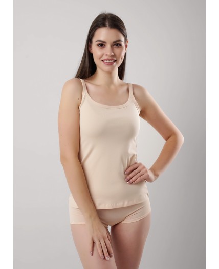 CLE LM010-1бк Майка жен. ЧБ база, св.бежевый