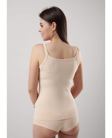 CLE LM010-1бк Майка жен. ЧБ база, св.бежевый