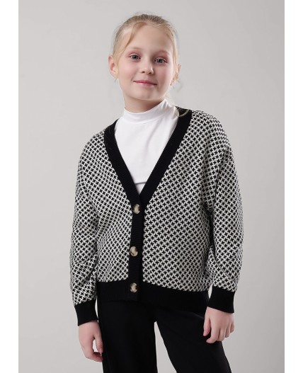 CLE Жакет дев. 904467ха, чёрный/молочный