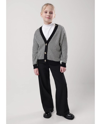 CLE Жакет дев. 904467ха, чёрный/молочный