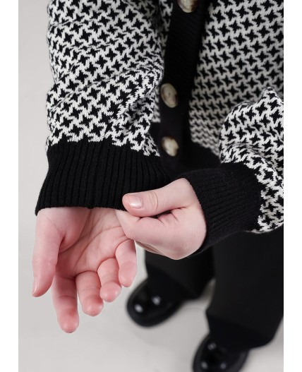 CLE Жакет дев. 904467ха, чёрный/молочный