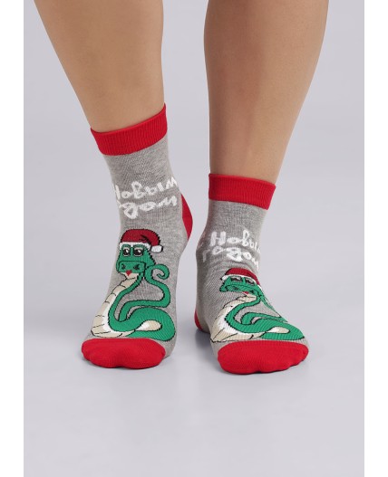 CLE Носки жен.Д2459 НГ хл+эл, меланж серый