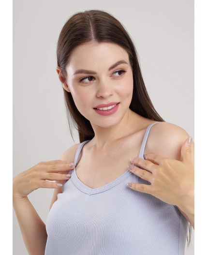 CLE LS15-1176 Сорочка ночн. жен. Экрю, св.голубой