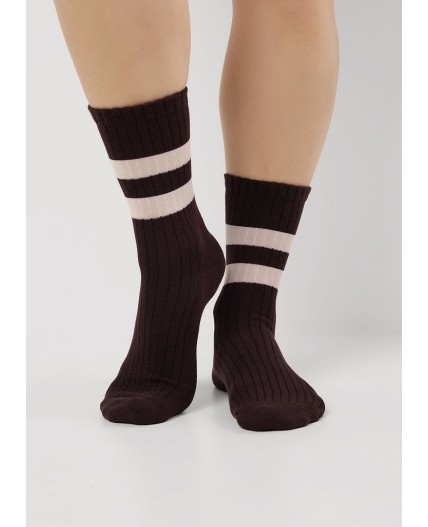 CLE Носки жен.Д2508 север хл+эл, коричневый