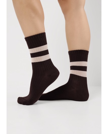 CLE Носки жен.Д2508 север хл+эл, коричневый