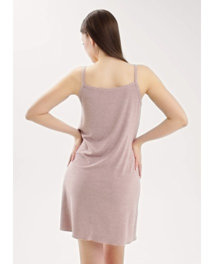 CLE LS025 Сорочка ночн. жен. База кашкорсе, меланж бежевый