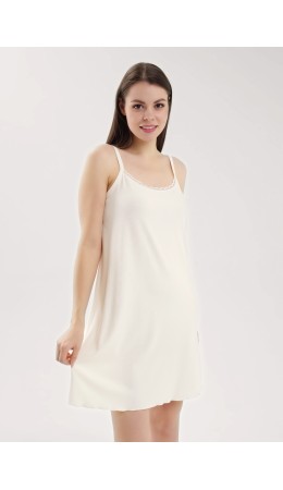 CLE LS025 Сорочка ночн. жен. База кашкорсе, молочный