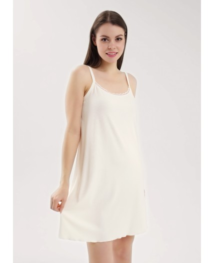 CLE LS025 Сорочка ночн. жен. База кашкорсе, молочный