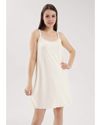 CLE LS025 Сорочка ночн. жен. База кашкорсе, молочный
