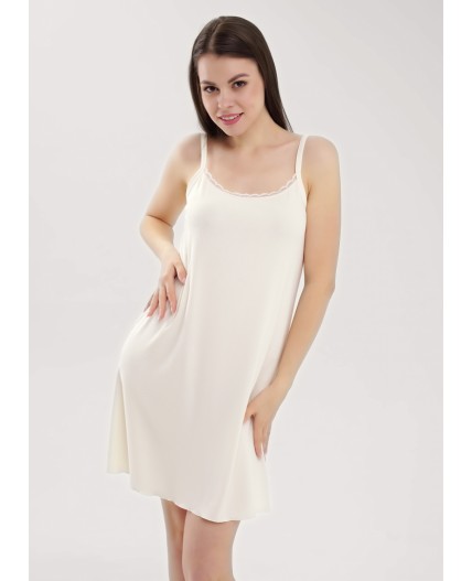 CLE LS025 Сорочка ночн. жен. База кашкорсе, молочный