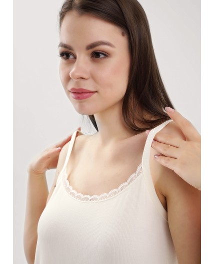 CLE LS025 Сорочка ночн. жен. База кашкорсе, молочный